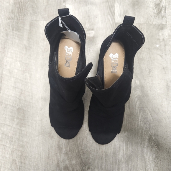 Women's Slip-On Open Toe Peep Toe Ankle Boots Suede Black - Size 8.5 *NWT* - Picture 5 of 9